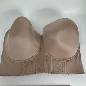 Parfait Strapless Longline Bra 42G Nude Boned Underwire Smooth Bustier Support